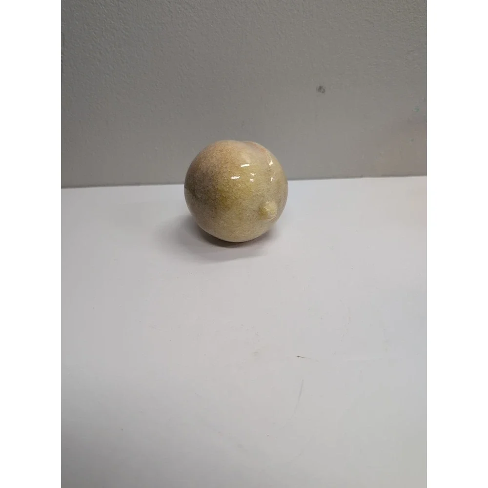 Vintage Alabaster Polished Carved ‎ Stone Fruit Lemon